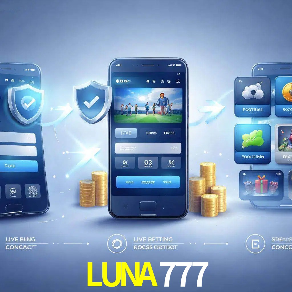 Pasos de acceso a la app LUNA777 en pantalla de teléfono móvil